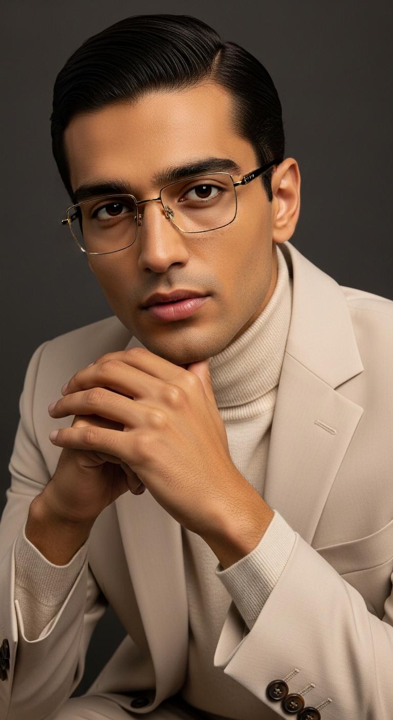 Golden & Black Rectangle Full Rim