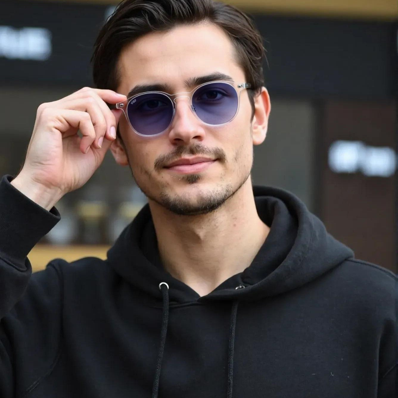 Transparent Brown Round Full Rim