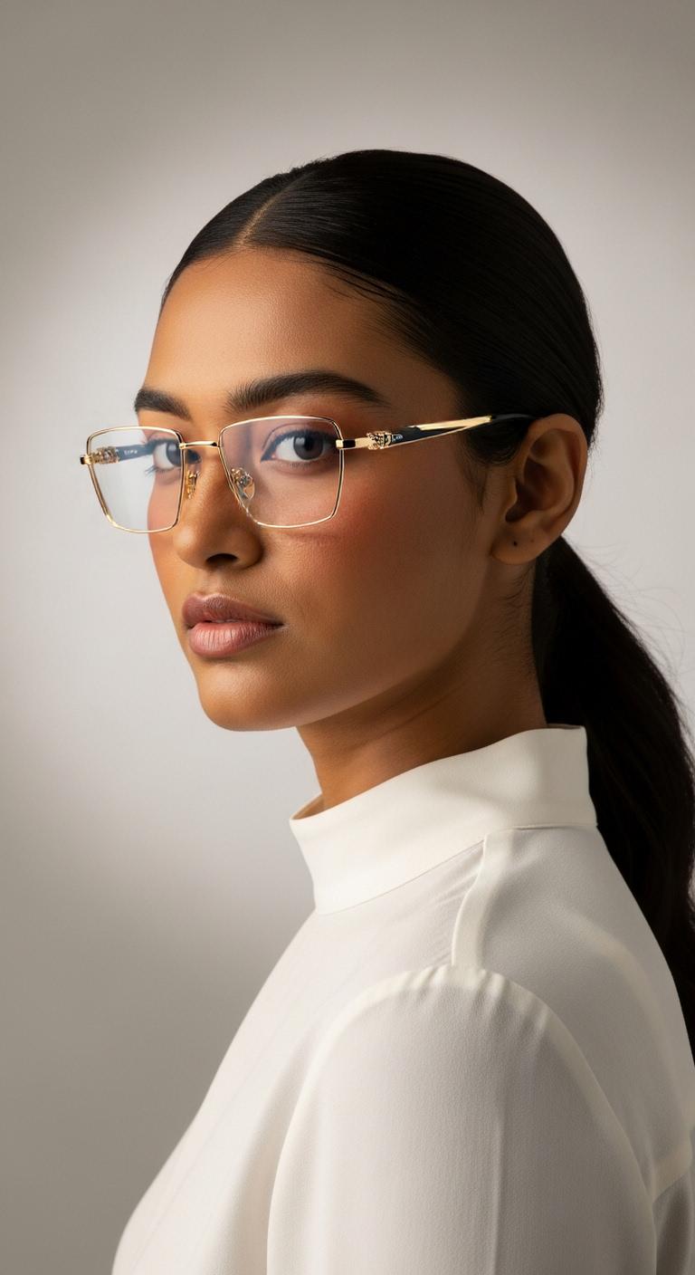 Golden & Black Rectangle Full Rim