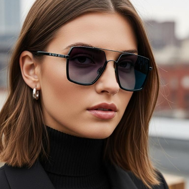 Black & Silver Wayfarer Full Rim