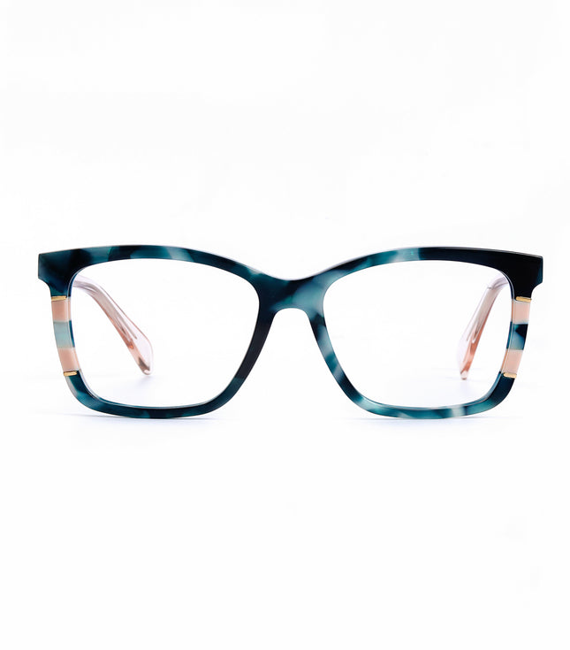 Green & Pink Square Full Rim
