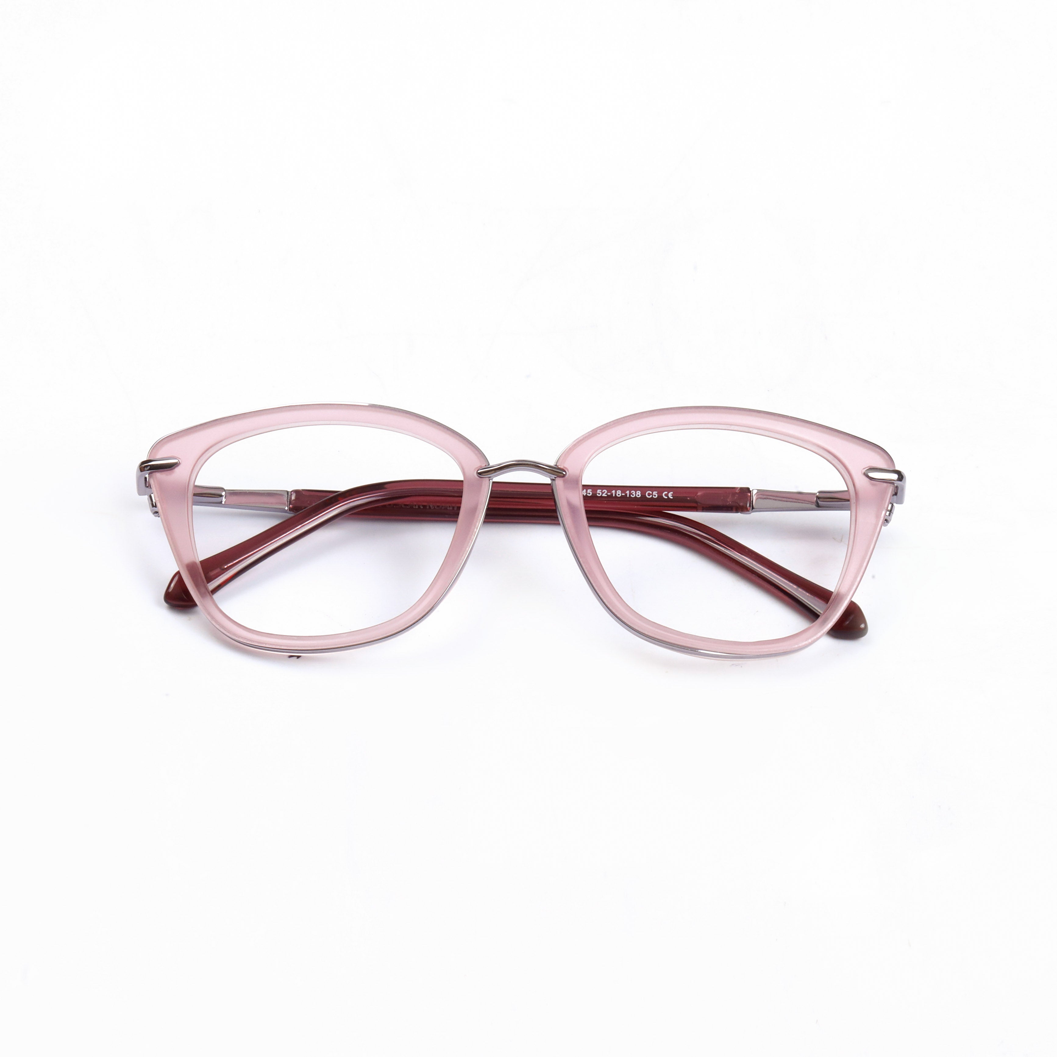 Pink & Silver Cat Eye Full Rim