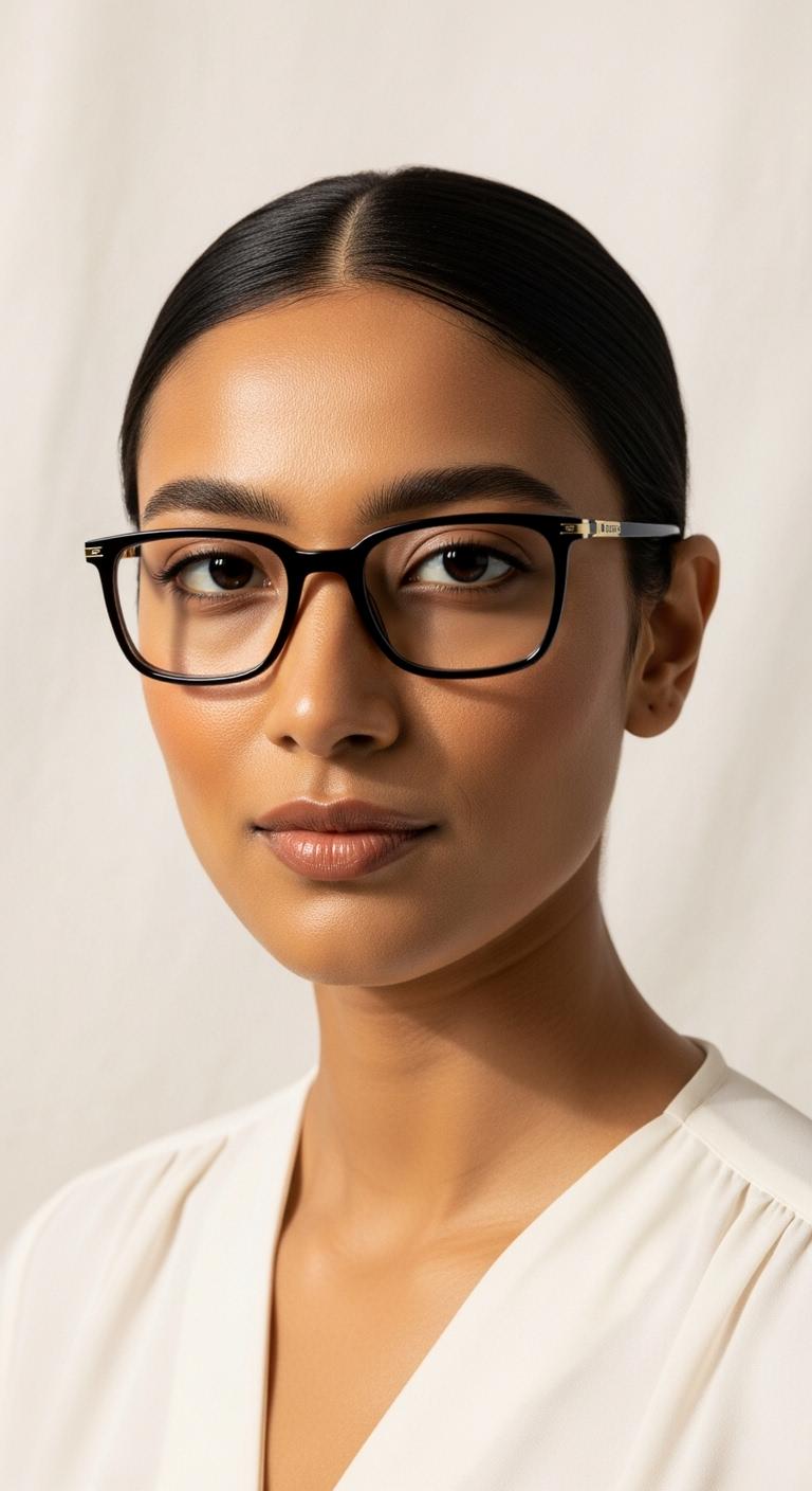 Black & Golden Square Full Rim