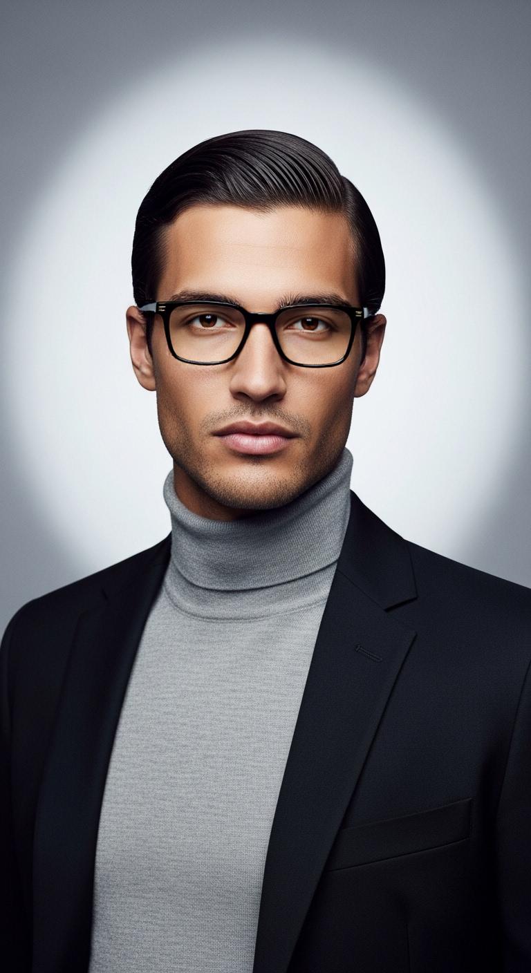 Black & Golden Square Full Rim