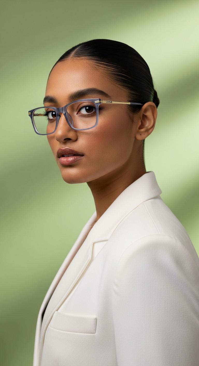 Golden & Grey Rectangle Full Rim