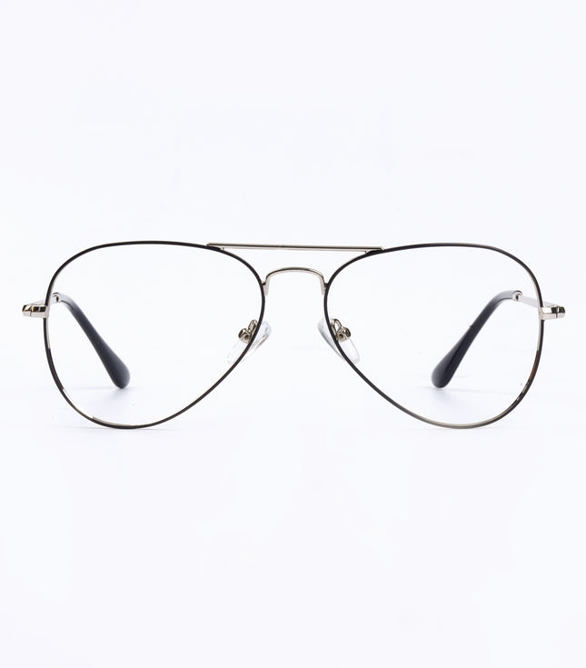 Black & Silver Aviator Full Rim
