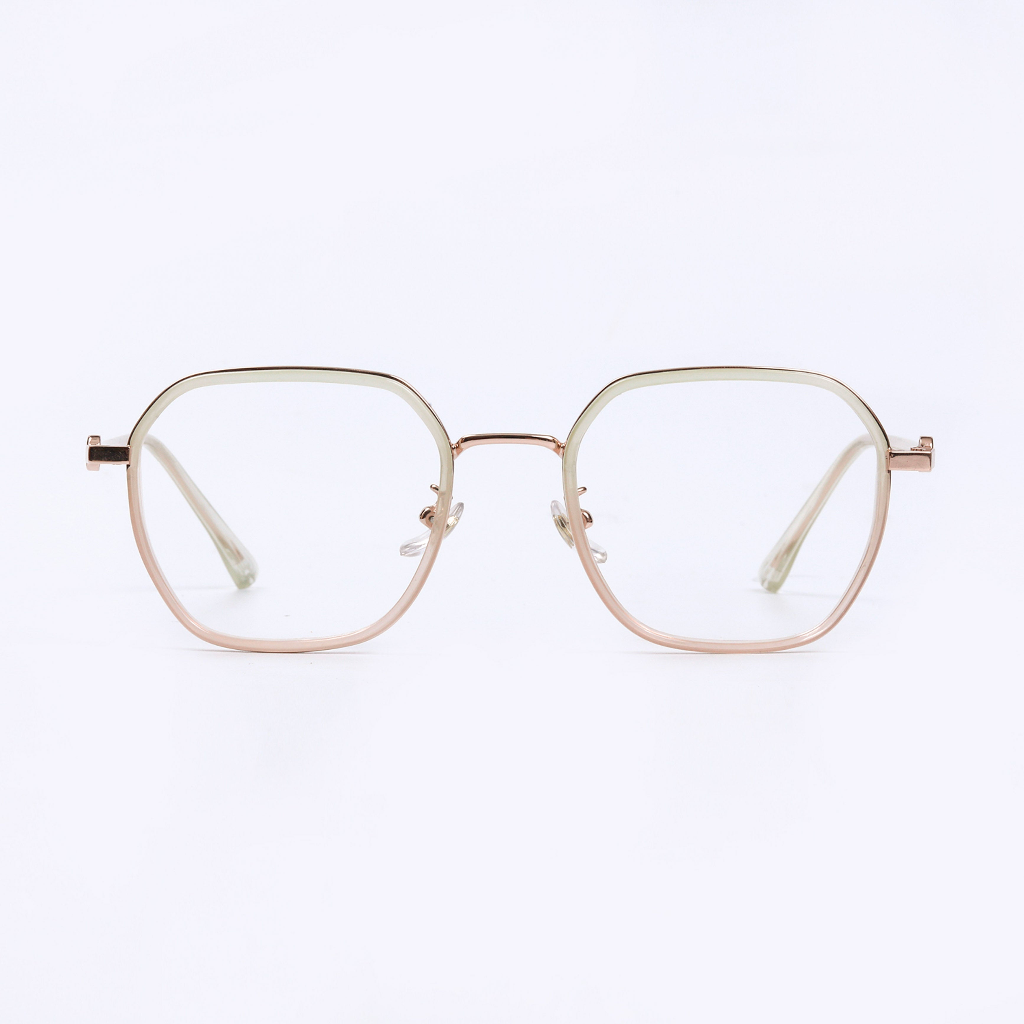 Golden & White  Full Rim Hexagon