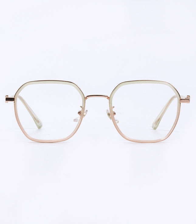 Golden & White  Full Rim Hexagon