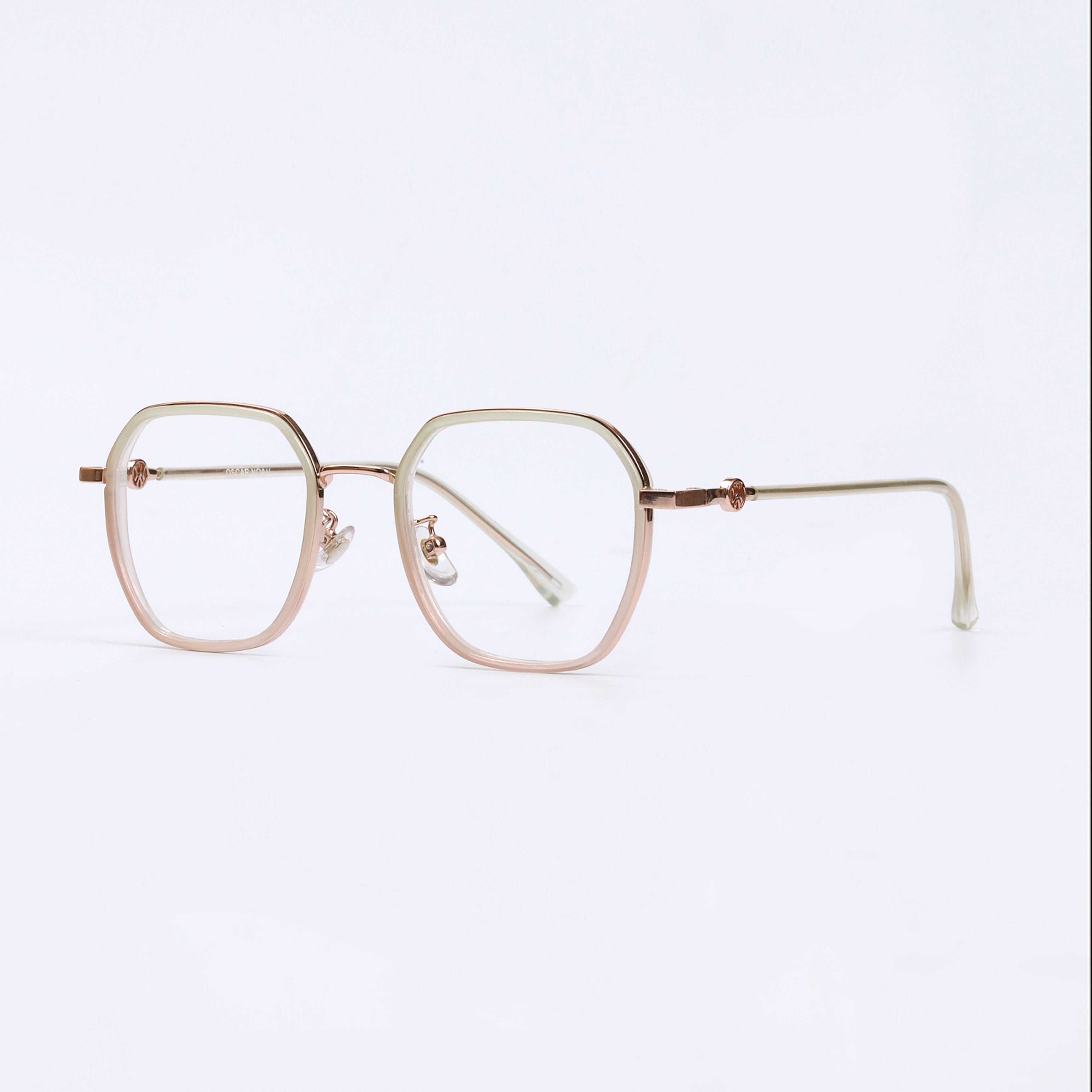 Golden & White  Full Rim Hexagon