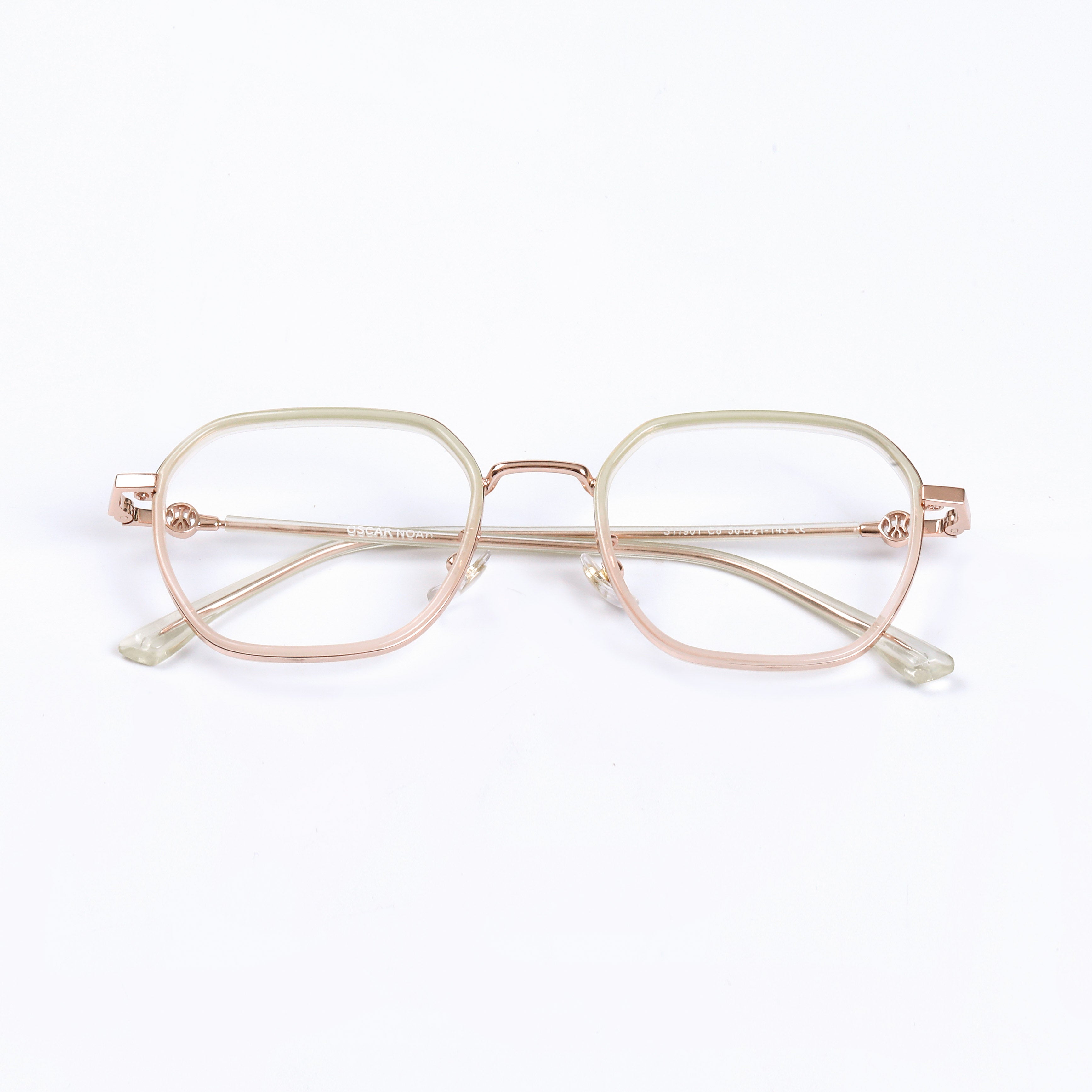 Golden & White  Full Rim Hexagon