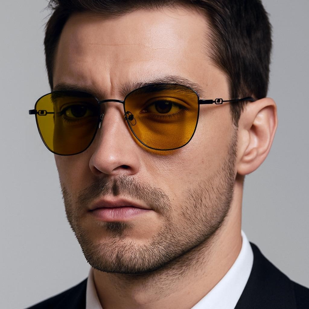 Gunmetal Yellow Square Full Rim