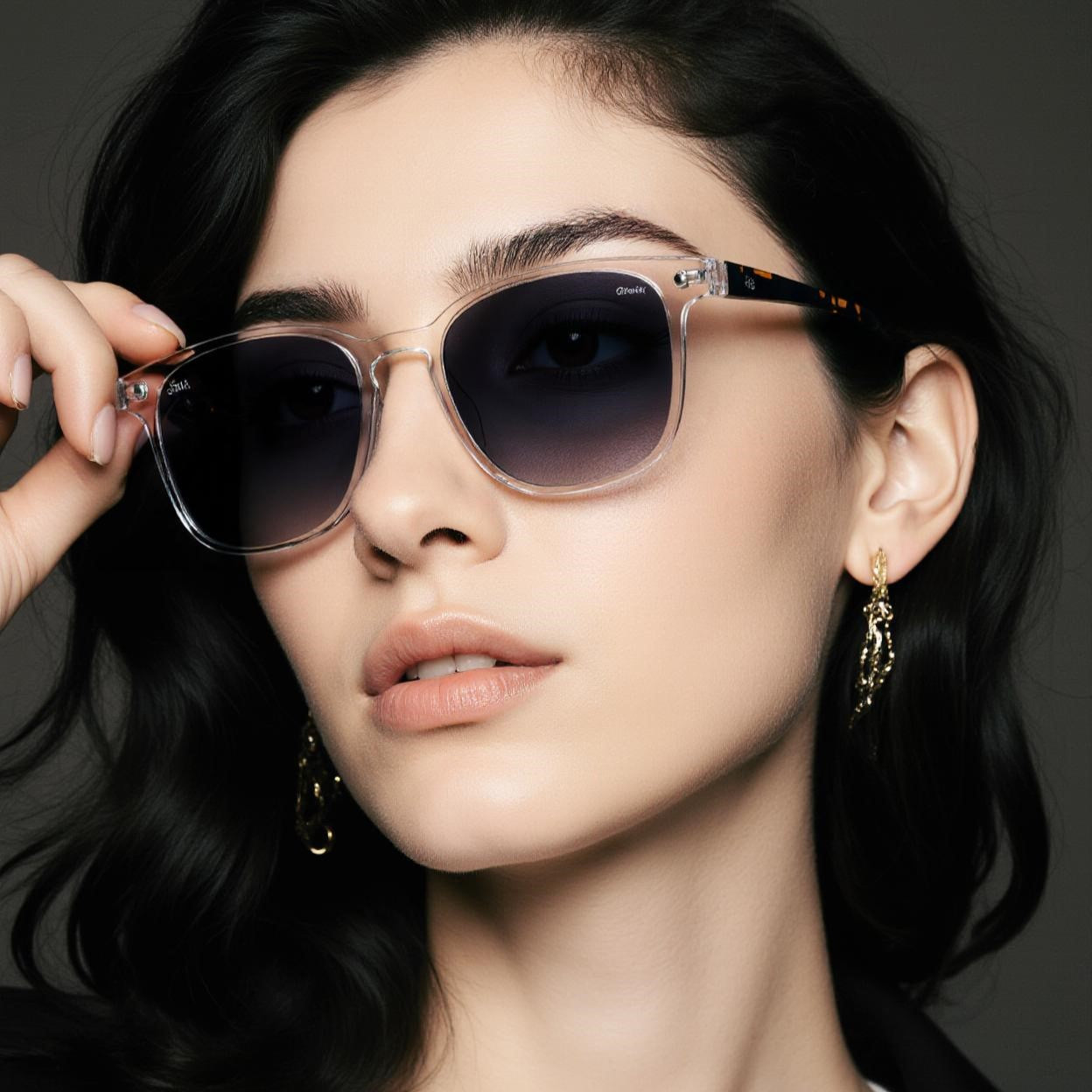 Transparent Brown Square Full Rim