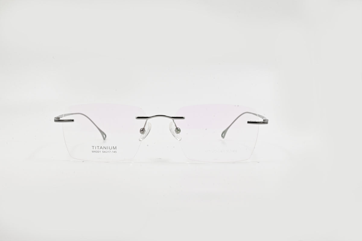 Black Silver Rectangle Rimless