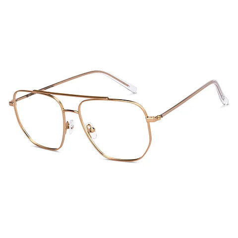 OSKAR Noah Golden Brown Square Full Rim - Eyeglasses Stainless steel