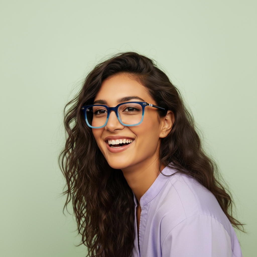 Blue & Silver  Full Rim Square